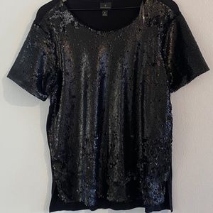 WORTHINGTON | Black Sequin Tee